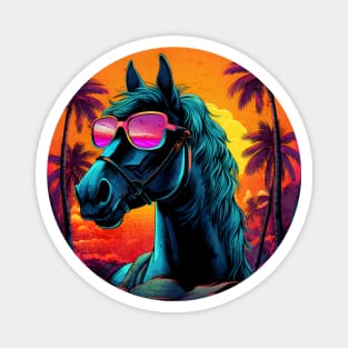 Retro Wave Andalusia Horse Magnet